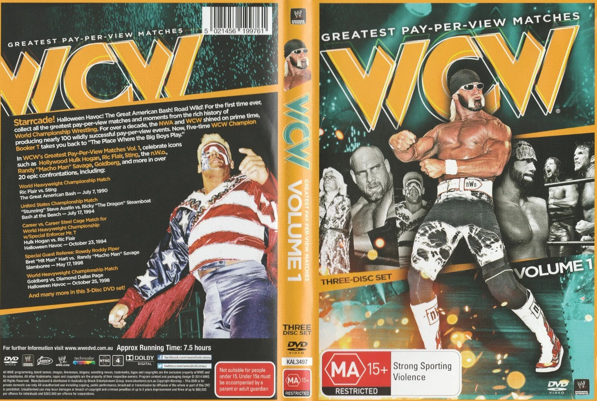 WCW WWE Greatest Pay-Per-View Matches: Vol 1 (DVD, 2014, 3-Disc Set) VGC Region 4