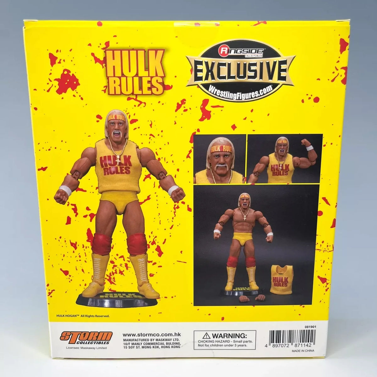 Hulk Hogan WWE Storm Collectables Action Figure (Yellow and Red) Hulk Rules