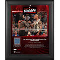 The Rock WWE Framed 13" x 16" RAW January 2025 with a Piece of Match-Used Canvas