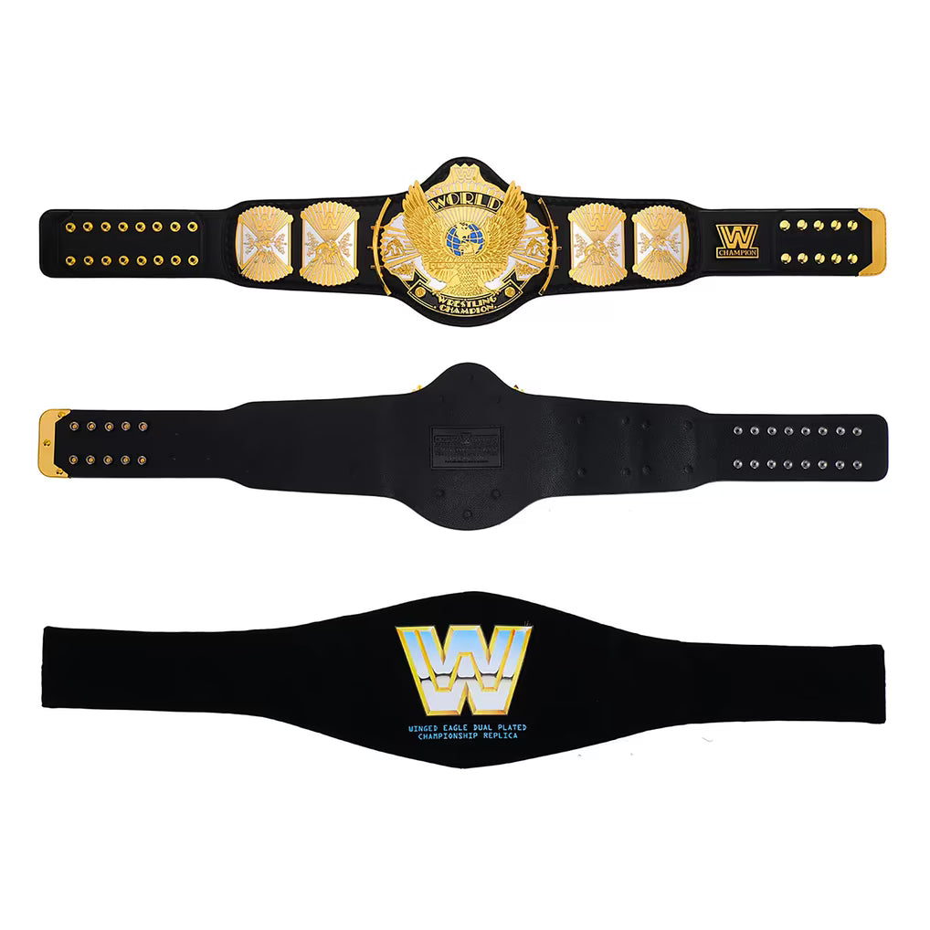 WWE Winged Eagle Dual Plated Championship Replica Title Belt WWE Shop Authentic